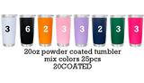 25 Pack 20oz Powder Coated Tumbler for Laser Engraving_GGblanks