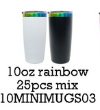 24 Pack Powder Coated 10oz Rainbow Copper Plated Mugs with Magnetic Lid for Laser Engraving_GGblanks