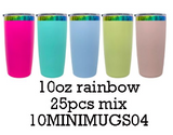 24 Pack Powder Coated 10oz Rainbow Copper Plated Mugs with Magnetic Lid for Laser Engraving_GGblanks