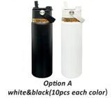 20oz Mirror Copper Plated 2 in 1 Lids Powder Coated Outdoor Sports Water Bottles 20pcs For Laser Engraving_GGblanks