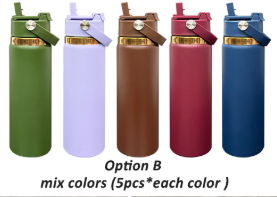 20oz Mirror Copper Plated 2 in 1 Lids Powder Coated Outdoor Sports Water Bottles 20pcs For Laser Engraving_GGblanks