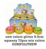 72 Pack 8.5cm Realistic Steamed Bun Glitter Dumpling Squishies Toys Stress Relief Squishy Toys with Steamer_GGblanks