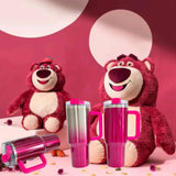 China RTS_H2.0 Hot Pink LOTSO 40oz Metallic painted Stanley-style Blank Sublimation Tumblers 20pcs-Colors Mixed 40HOTPINK01_GGblanks