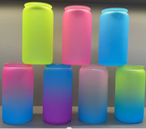 USA RTS_New Plastic Cans Kids 16oz Matte Colored Plastic Can Same Shape as Glass Can with Lids for UV DTF Wraps_GGblanks