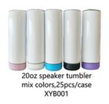 25 Pack 20oz Speaker Tumblers Macaron/Rainbow Plated Bluetooth Tumbler_GGblanks