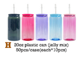 🔥16oz 20oz Libby Shape Acrylic Cans Plastic Can with Plastic or Bamboo Lids and Straws_GGblanks