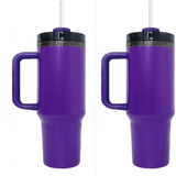 20 Pack China warehouse H2.0 Black Plated 40oz Purple Tumblers with Black Underneath_GGblanks