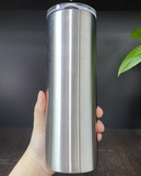 25 Pack USA Presale 20oz Blank Sublimation Silver Skinny Straight Tumblers_GGblanks