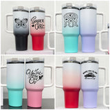 20 Pack US Presale 40oz Mirror Black Plated Pink/Ombre Powder Coated/Shimmer Black H2.0 Quencher Tumblers For Laser Engraving_GGblanks