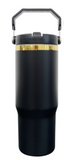 25 Pack 30oz Silver/Mirror Gold Plated Powder Coated Water Bottles with Flip Straws_GGblanks