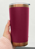 25 Pack 20oz Maroon New Copper Powder Coated Coffee Mugs with Magnetic Slide Lids for Laser Engraving_GGblanks