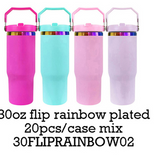 30oz GGblanks White/Macaron Colorful Student School Stanley Style 20oz 30oz Water Bottles Rainbow Plated Matte Glossy Tumblers with Flip Straw_GGblanks