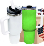 20 Pack 40oz Glow In Dark White Sublimation ProTour Lids Qencher Tumblers with No Spill Leak Proof Lids_GGblanks