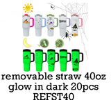 20 Pack 25 Pack GITD Blank Sublimation 20oz 40oz Tumbler with Leakproof Straw Lids_GGblanks