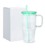 25 Pack 20oz Single Wall Acrylic Tumblers with Handle and Colorful Lid_GGblanks