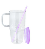 25 Pack 20oz Single Wall Acrylic Tumblers with Handle and Colorful Lid_GGblanks