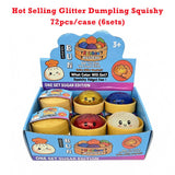 8.5cm Realistic Steamed Bun Glitter Dumpling Squishies Toys Stress Relief Squishy Toys with Steamer_GGblanks
