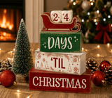 80 Sets New Christmas wooden ornaments 4-piece set calendar farmhouse dining table centerpiece tiered tray decorations_GGblans