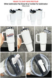 20 Pack 40oz Glow In Dark White Sublimation ProTour Lids Qencher Tumblers with No Spill Leak Proof Lids_GGblanks