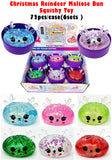 72 Pack Maltose Slow Rising Christmas Reindeer Maltose Bun Squishy Stress Relief Fidget Toys with Steamer for Kids_GGblanks