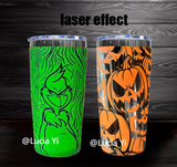 25 Pack 20oz Yeti Style Neon Green/ Orange Powder Coated Black Plated Black Underneath Tumbler Mug For Laser Engraving_GGblanks
