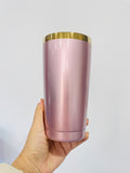 20oz/30oz Rose Gold Color Mirror Gold Underneath Sublimation Skinny/Flip Straw Tumblers_GGblanks