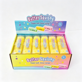 72 Pack 11*3.5cm Small Size Butter Squishy Toys Flour-Filled TPT Butter Squishy Toys with PVC Boxes and Dozen Box_GGblanks