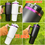 20 Pack 30oz/40oz Mirror Purple Pink Ombre Underneath Powder Coated H2.0 Quencher Tumblers_GGblanks