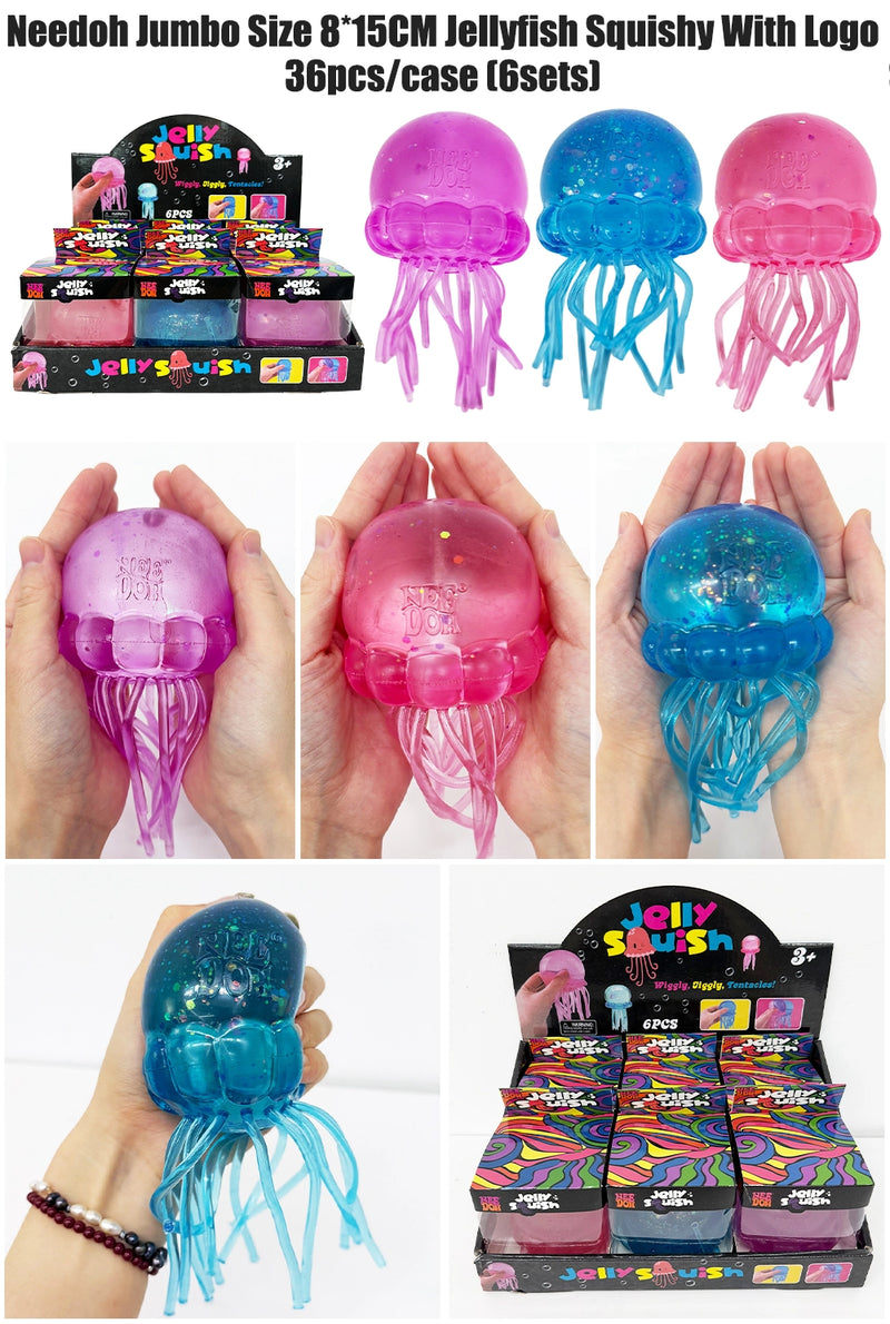 36 Pack 60 Pack NEE DOH Squeeze Decompression Jelly Fish Squishy Stress Relief Toys_GGblanks
