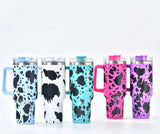 25 Pack H2.0 40oz Colorful Cow printed tumblers for laser engraving_GGblanks