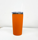 25 Pack 20oz Yeti Style Neon Green/ Orange Powder Coated Black Plated Black Underneath Tumbler Mug For Laser Engraving_GGblanks