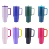 20 Pack Double Walled Insulated Stainless Steel 40oz Travel Mugs with Foldable Flip Top Straw_GGblanks