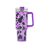 16 Pack Stainless Steel 40oz Cow Print Sublimation Travel Mugs_GGblanks