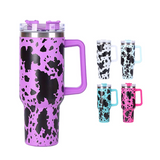 16 Pack USA RTS Stainless Steel 40oz Cow Print Sublimation Travel Mugs_GGblanks