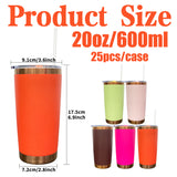 25 Pack 20z Bright Colors Powder Coated Copper Plated Yeti Stainless Steel Style Coffee Mug With Magnetic Slide Lids_GGblanks