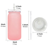 USA RTS_New Plastic Cans Kids 16oz Matte Colored Plastic Can Same Shape as Glass Can with Lids for UV DTF Wraps_GGblanks