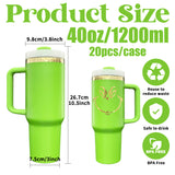 20 Pack Mirror Gold Plated Christmas Green Powder Coated H2.0 40oz Tumblers with Grinch Laser_GGblanks