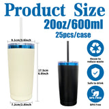 25 Pack 20oz Blue Plated Black Cream Powder Coated Car Cups for Laser Engraving_GGblanks