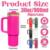 20 Pack 30oz H2.0 Mirror Gold Plated 7 Colors Red Blue Dark Green Black White Pink Quencher Tumblers_GGblanks