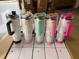 20 Pack 40oz White/Colorful Blank Sublimation Stanley-Style Bluetooth Speaker Tumblers_ GGblanks