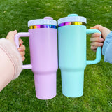 4pcs/8pcs/12pcs Pack H2.0 40oz Macaron Colors Rainbow Plated Quencher Tumbler for Laser Engraving_GGblanks