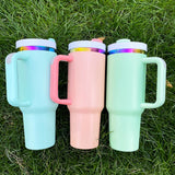 4pcs/8pcs/12pcs Pack H2.0 40oz Macaron Colors Rainbow Plated Quencher Tumbler for Laser Engraving_GGblanks