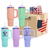 4pcs/8pcs/12pcs Pack H2.0 40oz Macaron Colors Rainbow Plated Quencher Tumbler for Laser Engraving_GGblanks