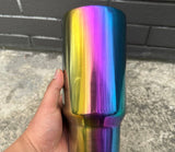 4pcs/8pcs/12pcs Black White H2.0 40oz Powder Coat Rainbow UnderneathTumblers for Laser Engraving_GGblanks