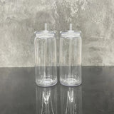 10PACK/25PACK 20oz Can Shaped Clear Transparent Plastic Can Cups With Lid With Straw For UV DTF Wrap_GGblanks