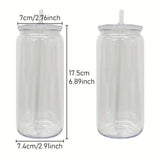 10PACK/25PACK 20oz Can Shaped Clear Transparent Plastic Can Cups With Lid With Straw For UV DTF Wrap_GGblanks