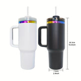 4pcs/8pcs/12pcs Black White H2.0 40oz Powder Coat Rainbow UnderneathTumblers for Laser Engraving_GGblanks
