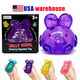 60 Pack Jelly Hops Squishy Bunny Stress Ball Sensory Squeeze Toys_GGblanks