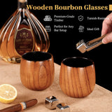 50 Pack 350ml Wood Whiskey Cup Charred Oak Whiskey Glass Bourbon-Whiskey Cups 50pcs for Laser Engraving_GGblanks
