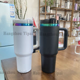 20 Pack Rainbow Plated  30oz 40oz Tumblers Powder Coated H2.0 White/Black Quencher Tumbler_GGblanks